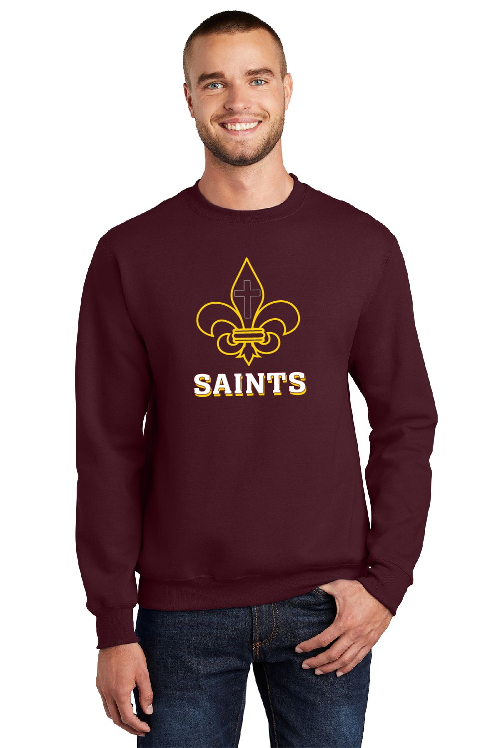 St. James Saints Crewneck Sweatshirt - PC90 - Maroon