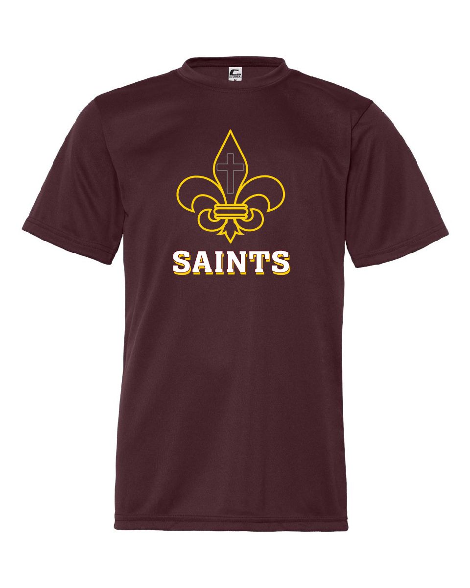 St. James Saints Youth Polyester Wicking T-Shirt - 5200 - Maroon