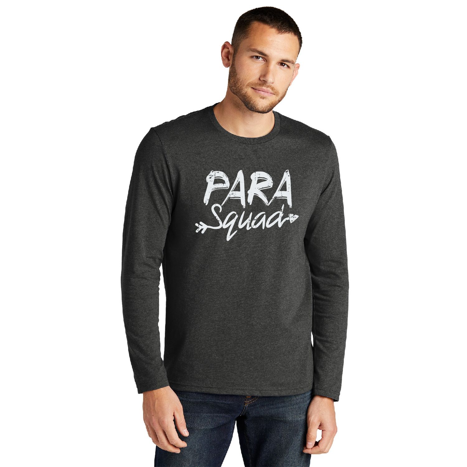 Para Squad District Re-Tee Long Sleeve T-Shirt - Heathered Charcoal