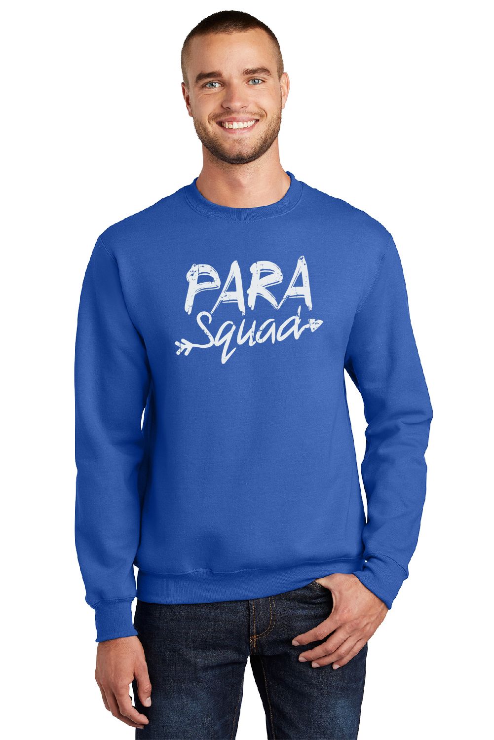 Para Squad Port &amp; Co Adult Crewneck Sweatshirt - Royal