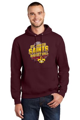 St. James Saints Basketball Hoodie - PC90H - Maroon