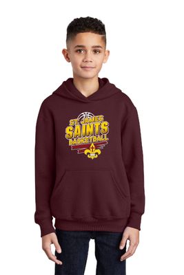 St. James Saints Basketball Youth Hoodie - PC90YH - Maroon