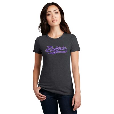 Buffalo Girls Fastpitch District Women’s Perfect Blend CVC Tee - DM108L - Heathered Charcoal