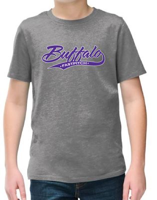 Buffalo Girls Fastpitch District Youth Perfect Blend CVC Tee - DT108Y - Grey Frost