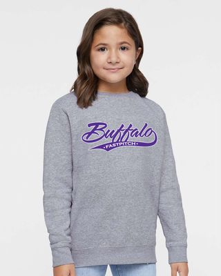 Buffalo Girls Fastpitch LAT - Youth Elevated Fleece Crewneck Sweatshirt - 2225 (2-Colors)