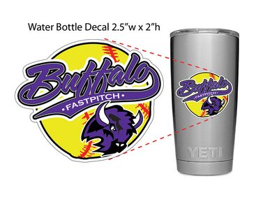 Buffalo Girls Fastpitch Water Bottle Sticker - 2.5&quot;