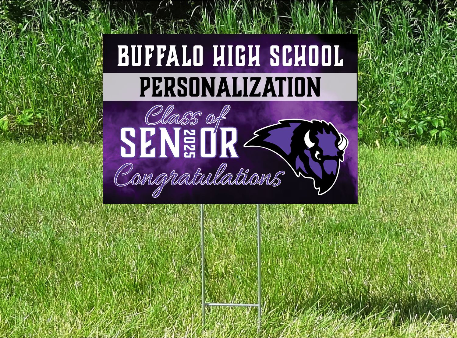 Buffalo Bison Senior Class Of 2025 Yard Sign - PERSONALIZED