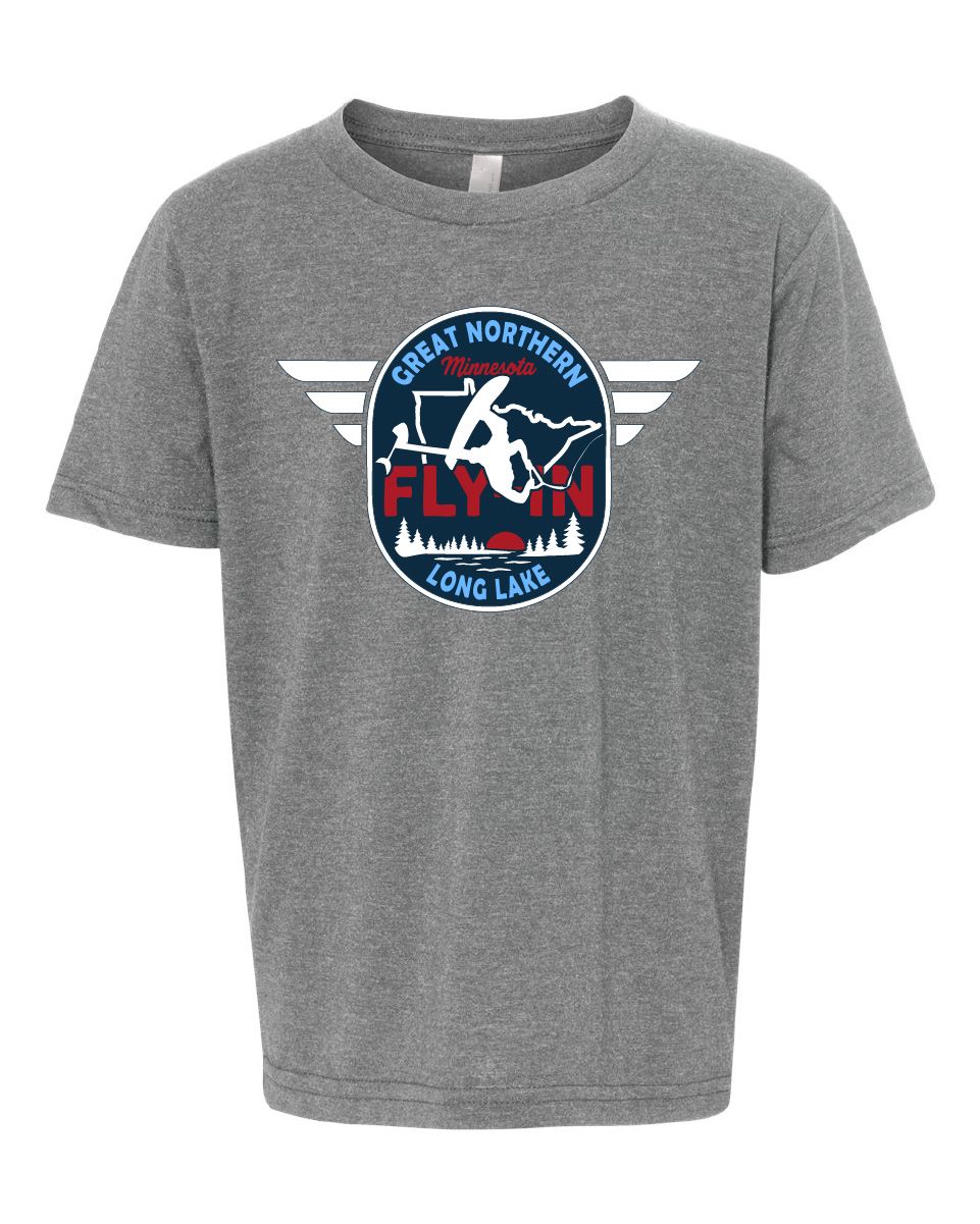 2025 Great Northern Fly In Next Level - Youth CVC T-Shirt - 3312 - Dark Heather Grey