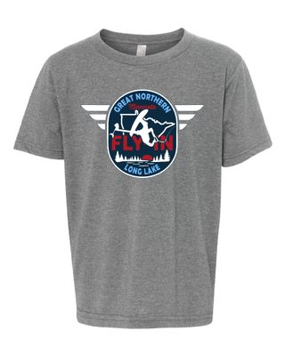 2025 Great Northern Fly In Next Level - Youth CVC T-Shirt - 3312 - Dark Heather Grey