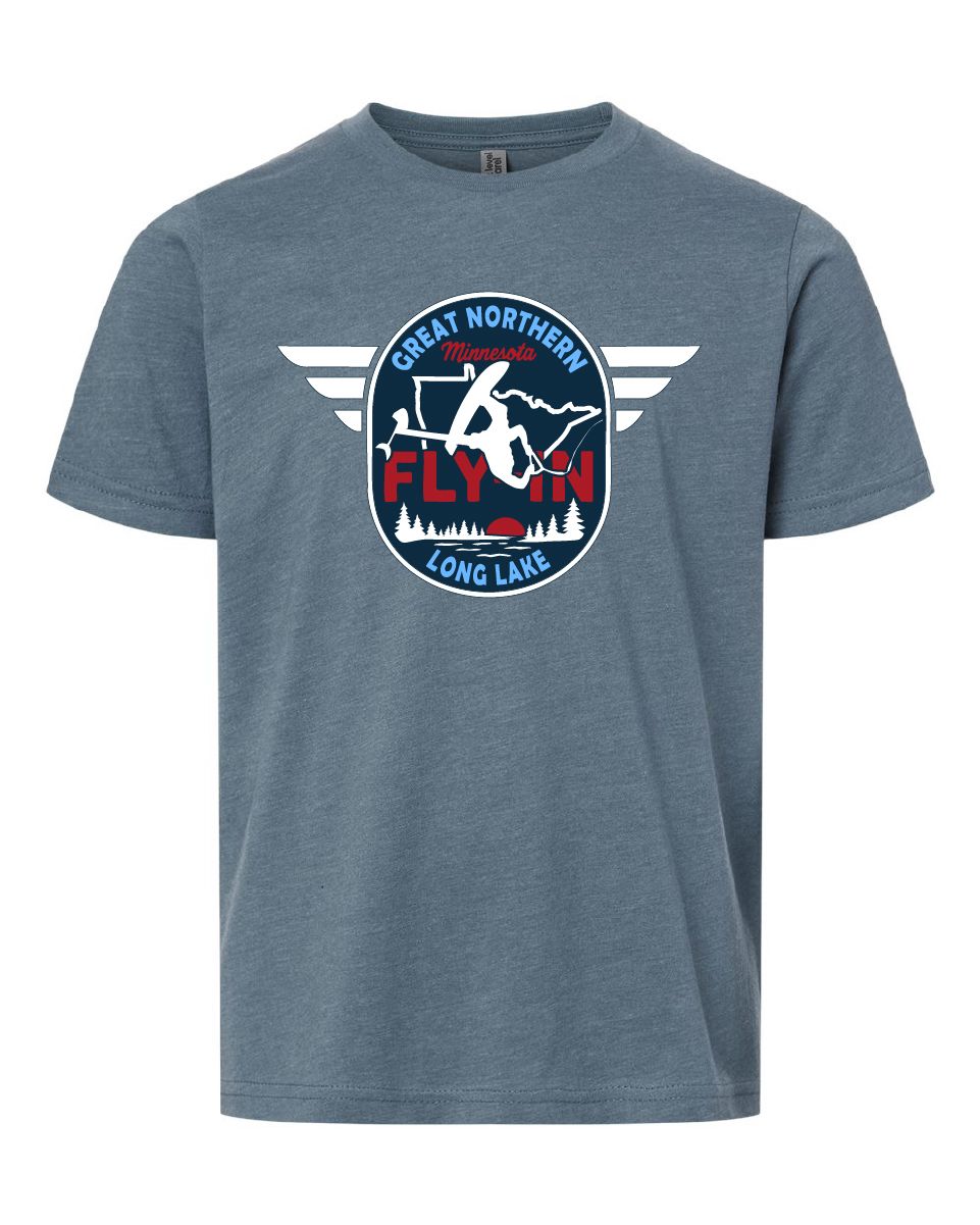 2025 Great Northern Fly In Next Level - Youth CVC T-Shirt - 3312 - Heather Slate Blue