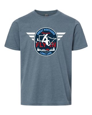 2025 Great Northern Fly In Next Level - Youth CVC T-Shirt - 3312 - Heather Slate Blue