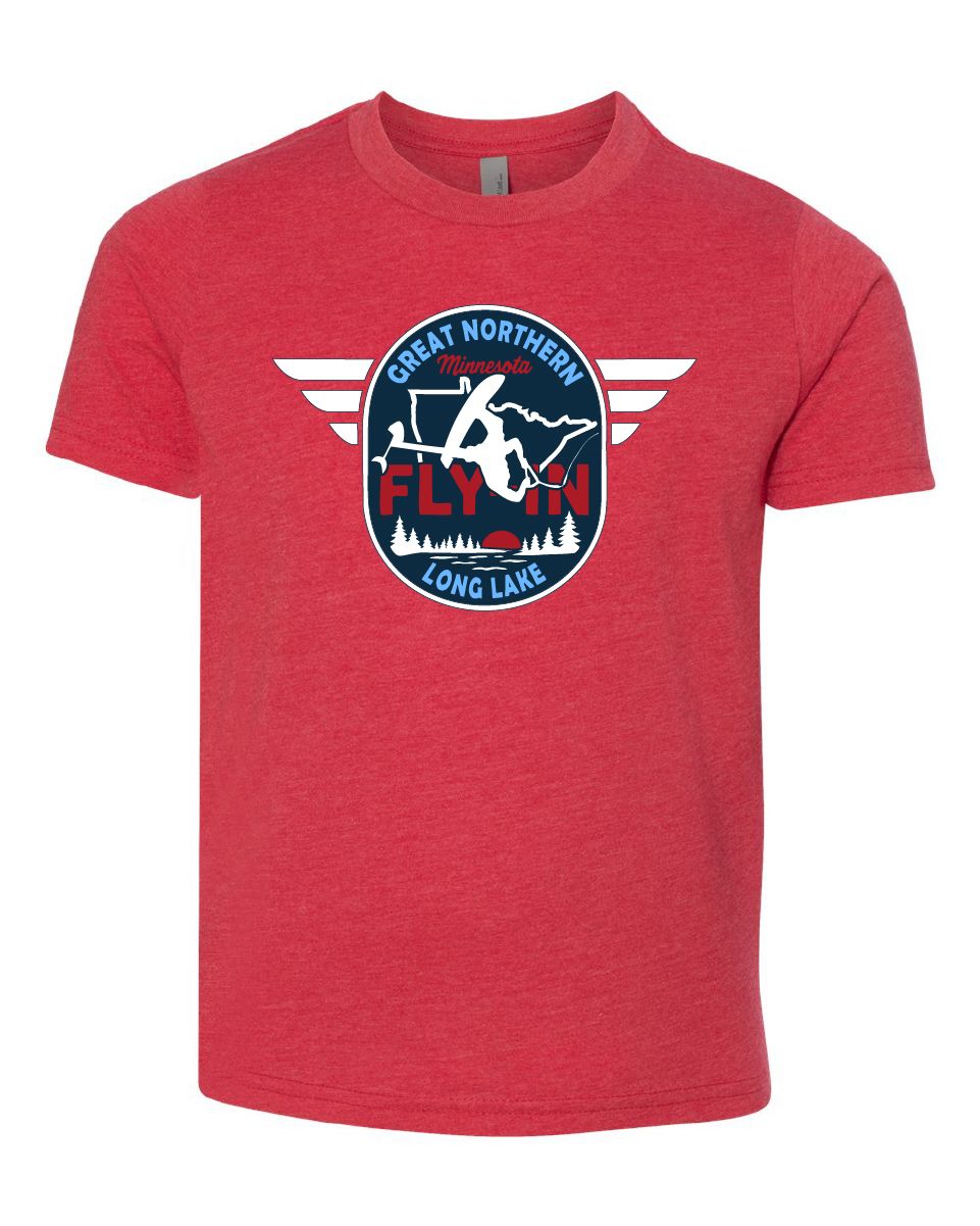 2025 Great Northern Fly In Next Level - Youth CVC T-Shirt - 3312 - Red