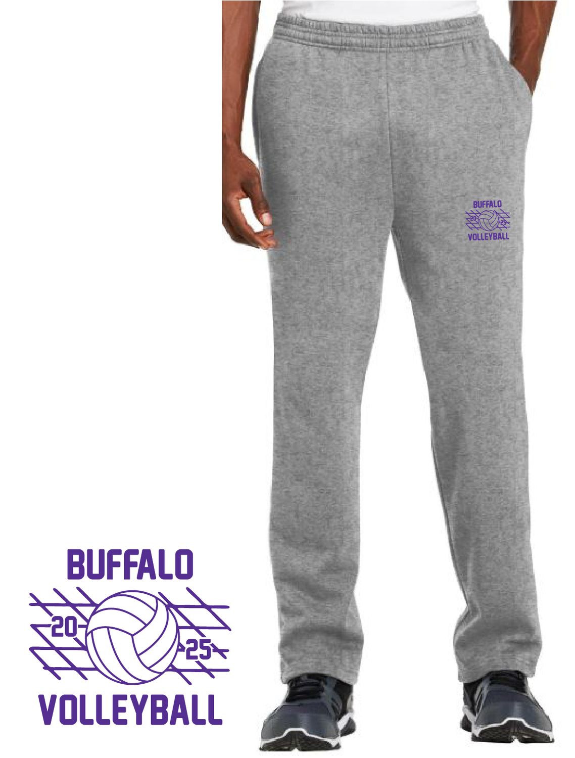 Buffalo Volleyball Sport-Tek Open Bottom Sweatpant - ST257 - 2-Color Options
