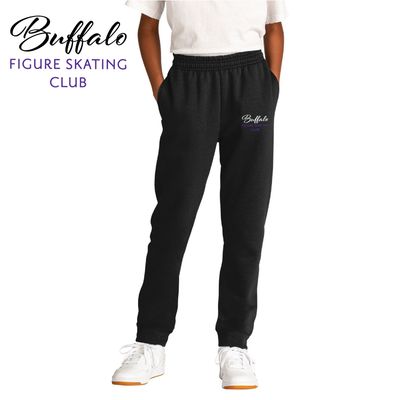 Buffalo Figure Skating Club Port &amp; Co Youth Core Fleece Jogger - PC78YJ - Black