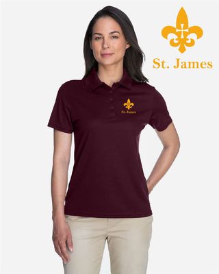 St. James Saints Core365 Women&#39;s Origin Performance Piqué Polo - 78181 - Burgundy