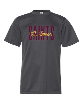 St. James Saints Youth Polyester Wicking T-Shirt - 5200 - Graphite