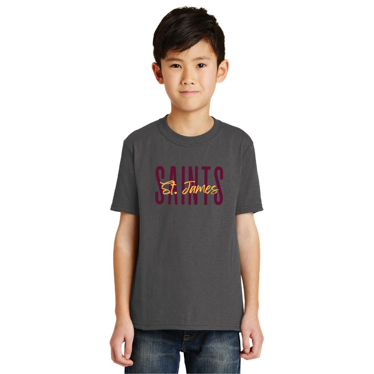 St. James Saints Youth T-Shirt - PC55Y - Charcoal