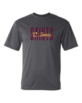 St. James Saints Polyester Wicking T-Shirt - 5100 - Graphite