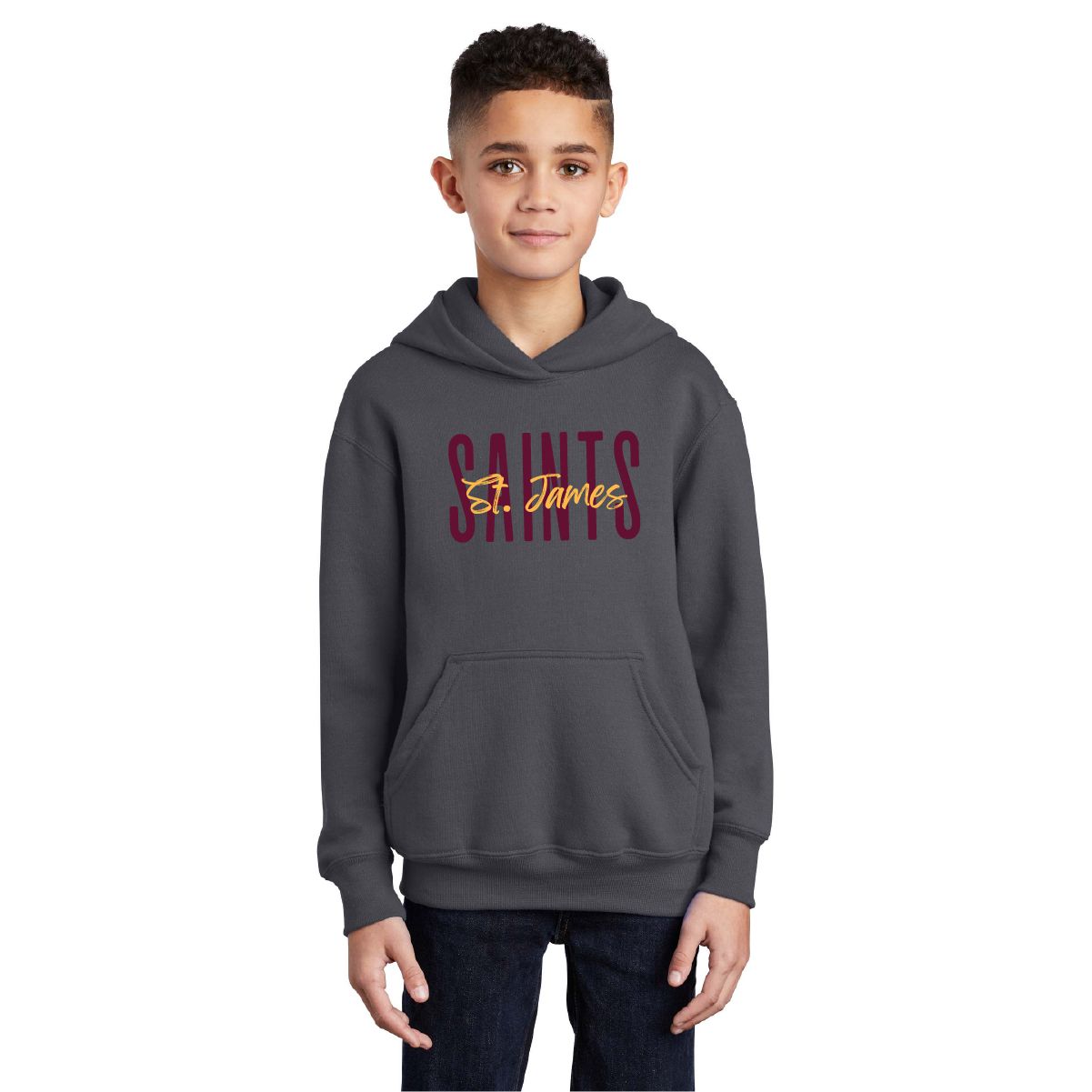 St. James Saints Youth Hoodie - PC90YH - Charcoal