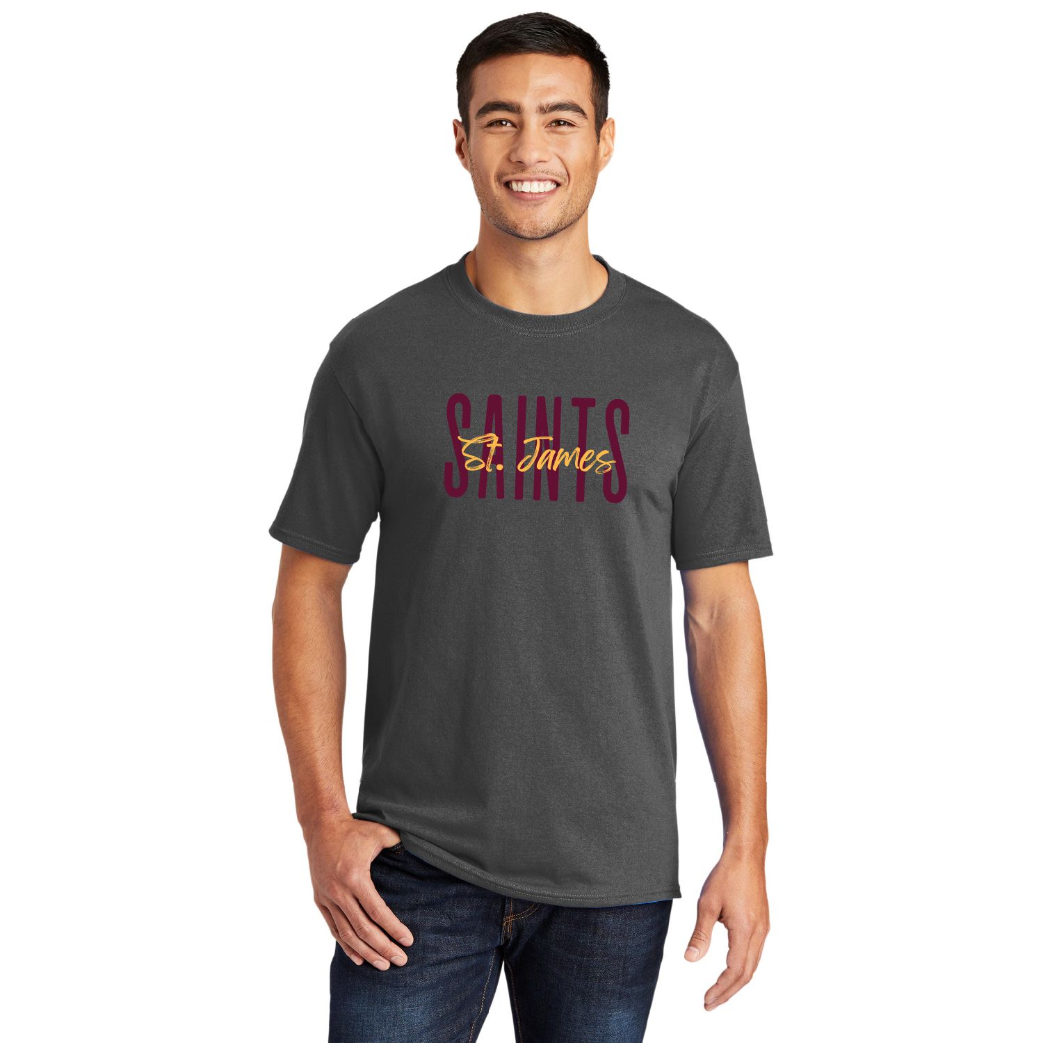 St. James Saints T-Shirt - PC55 - Charcoal