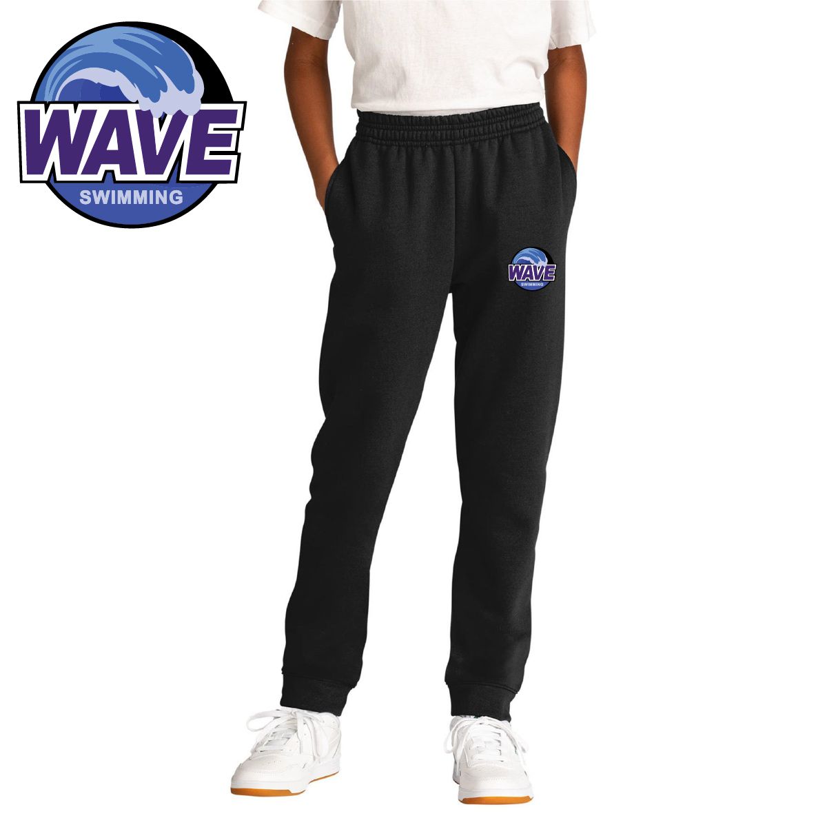 Wave Swimming Port & Co Youth Core Fleece Jogger - PC78YJ - Black Wave Swimming Port & Co Youth Core Fleece Jogger - PC78YJ - Black