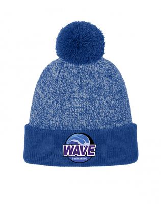 Wave Swimming Sport-Tek Halftime Heather Pom Beanie - STC68 - True Royal
