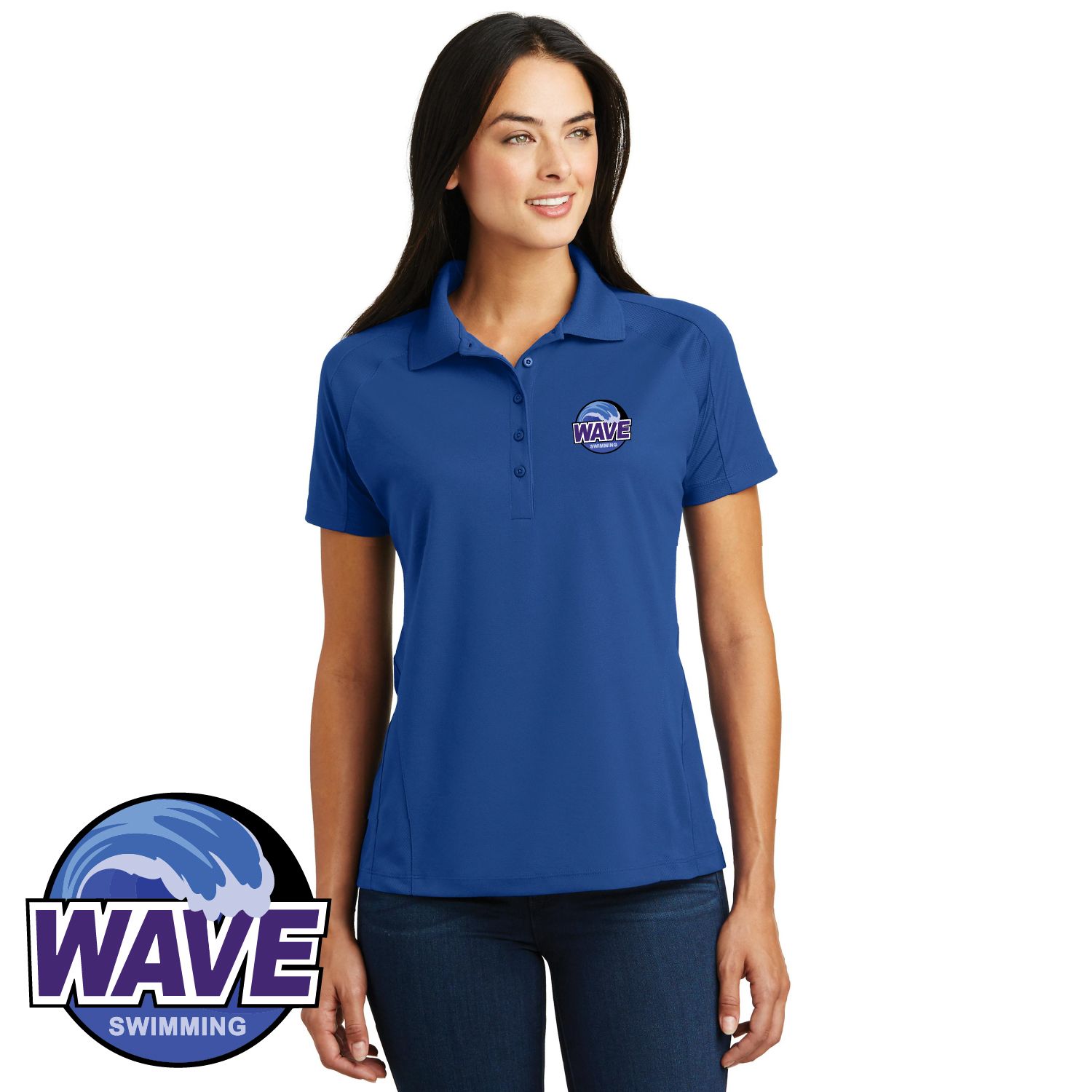 Wave Swimming Sport-Tek Women&#39;s Dri-Mesh Pro Polo - L474 - Royal