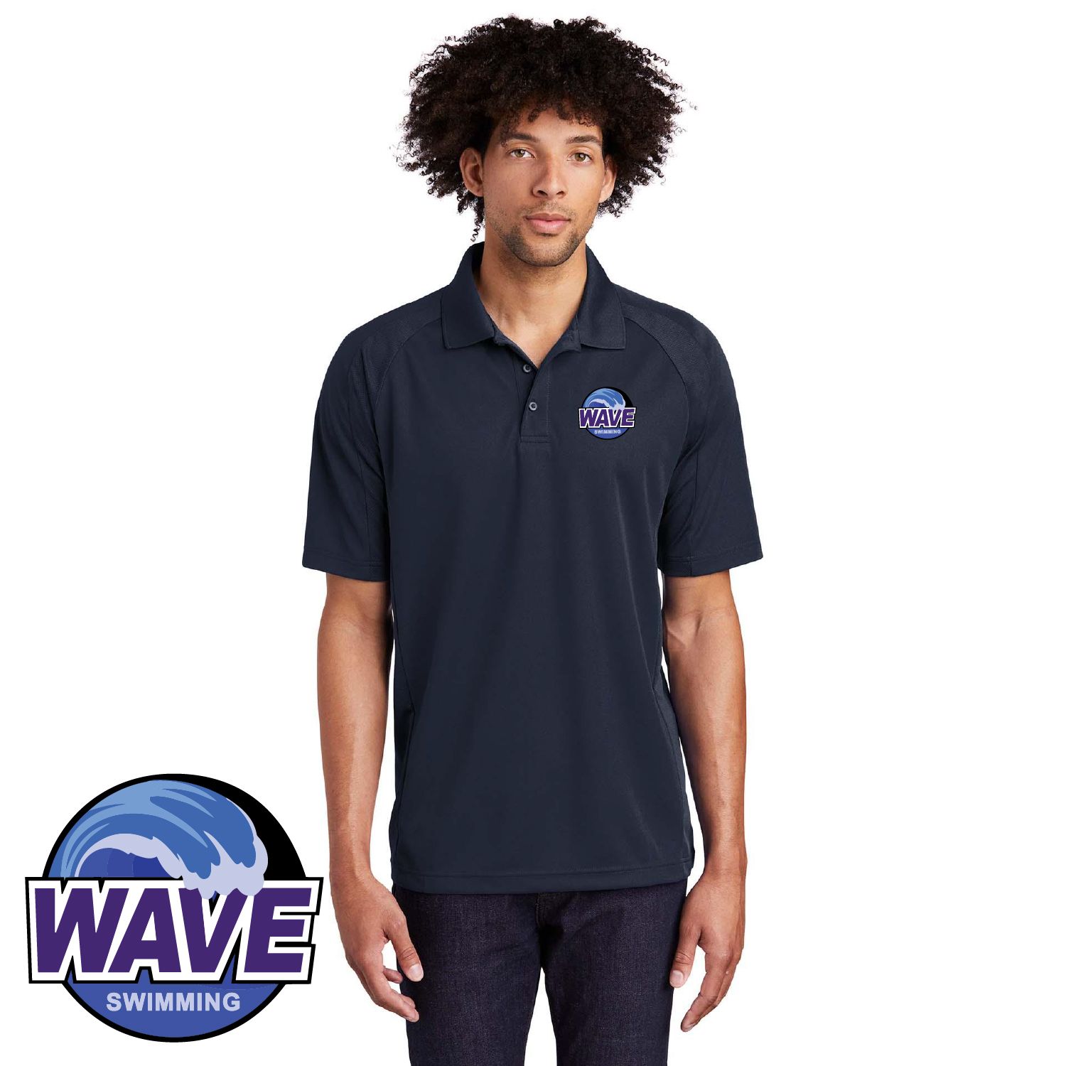 Wave Swimming Sport-Tek Dri-Mesh Pro Polo - T474 - Navy Wave Swimming Sport-Tek Dri-Mesh Pro Polo - T474 - Navy