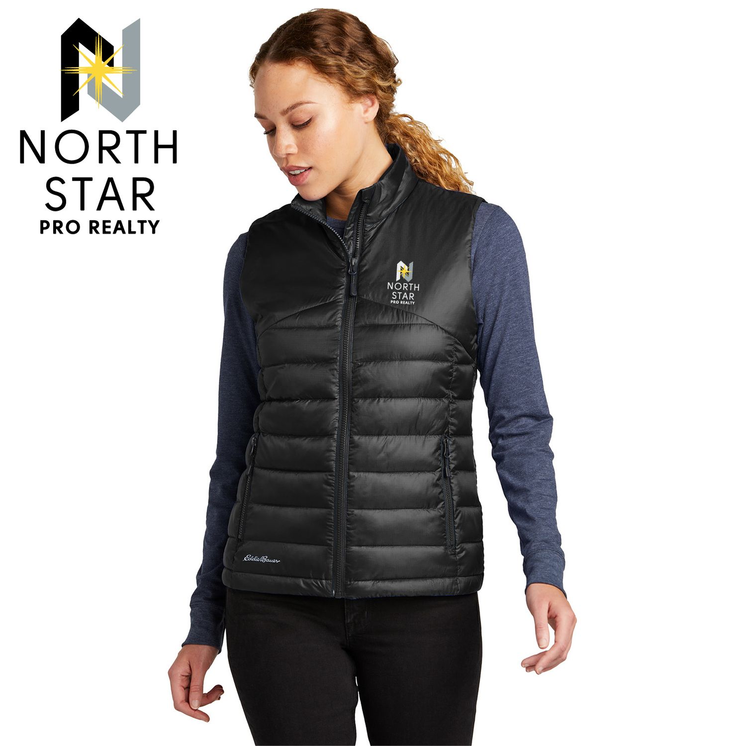 North Star Pro Realty Eddie Bauer Women&#39;s Quilted Vest - EB513 - 3-Color Options