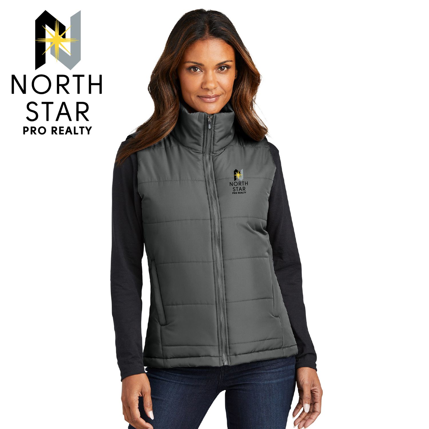 North Star Pro Realty Port Authority Women&#39;s Puffer Vest - L853 - 2-Color Options