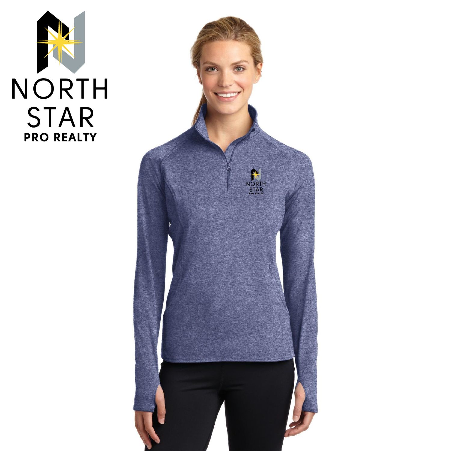 North Star Pro Realty Sport-Tek Women&#39;s Sport-Wick Stretch 1/4-Zip Pullover - LST850 - 5-Color Options