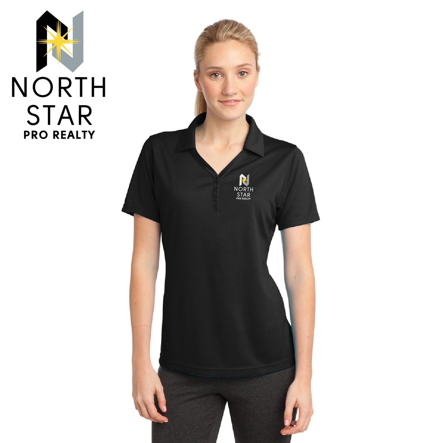 North Star Pro Realty Sport-Tek Women&#39;s PosiCharge Micro-Mesh Polo - LST680 - 3-Color Options