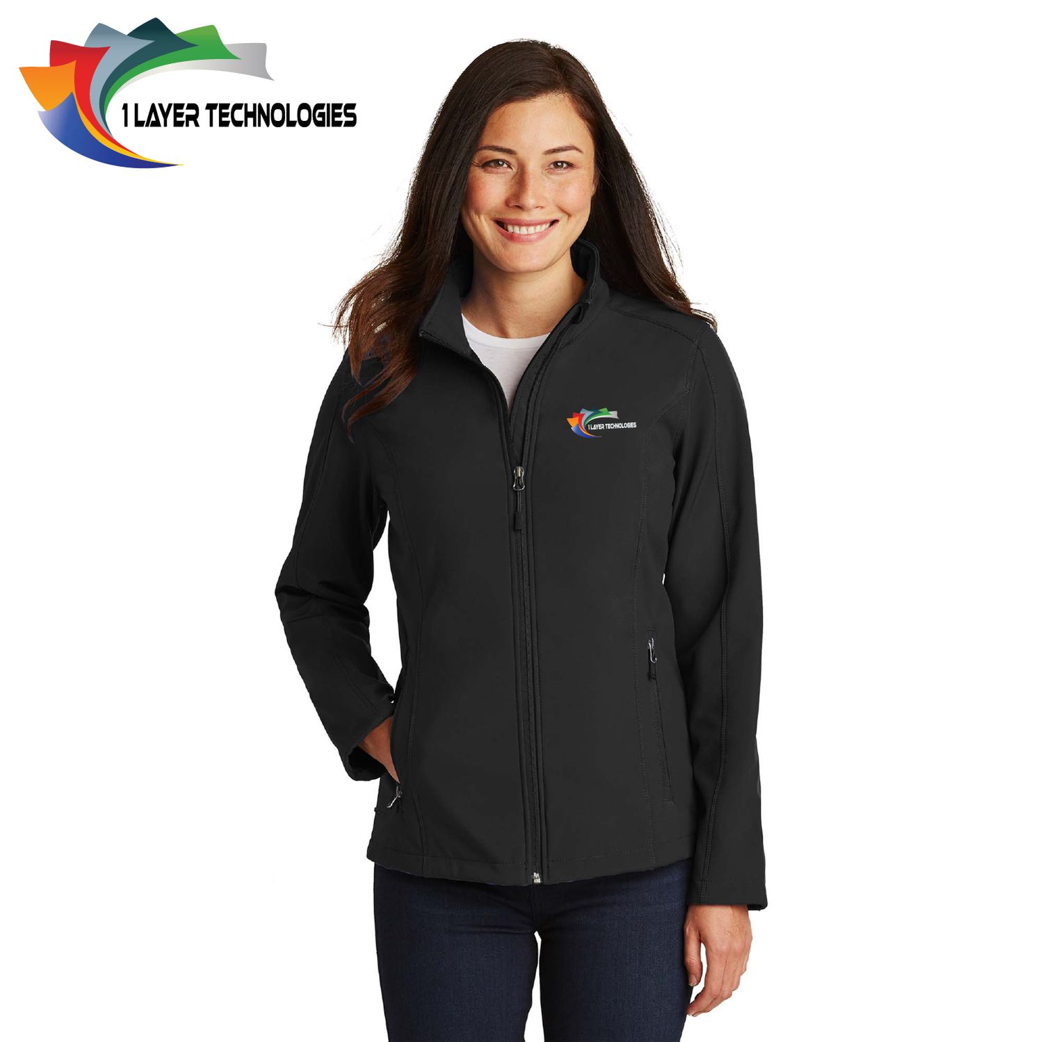 1 Layer Technologies Port Authority Ladies Core Soft Shell Jacket - L317 - Black 1 Layer Technologies Port Authority Ladies Core Soft Shell Jacket - L317 - Black