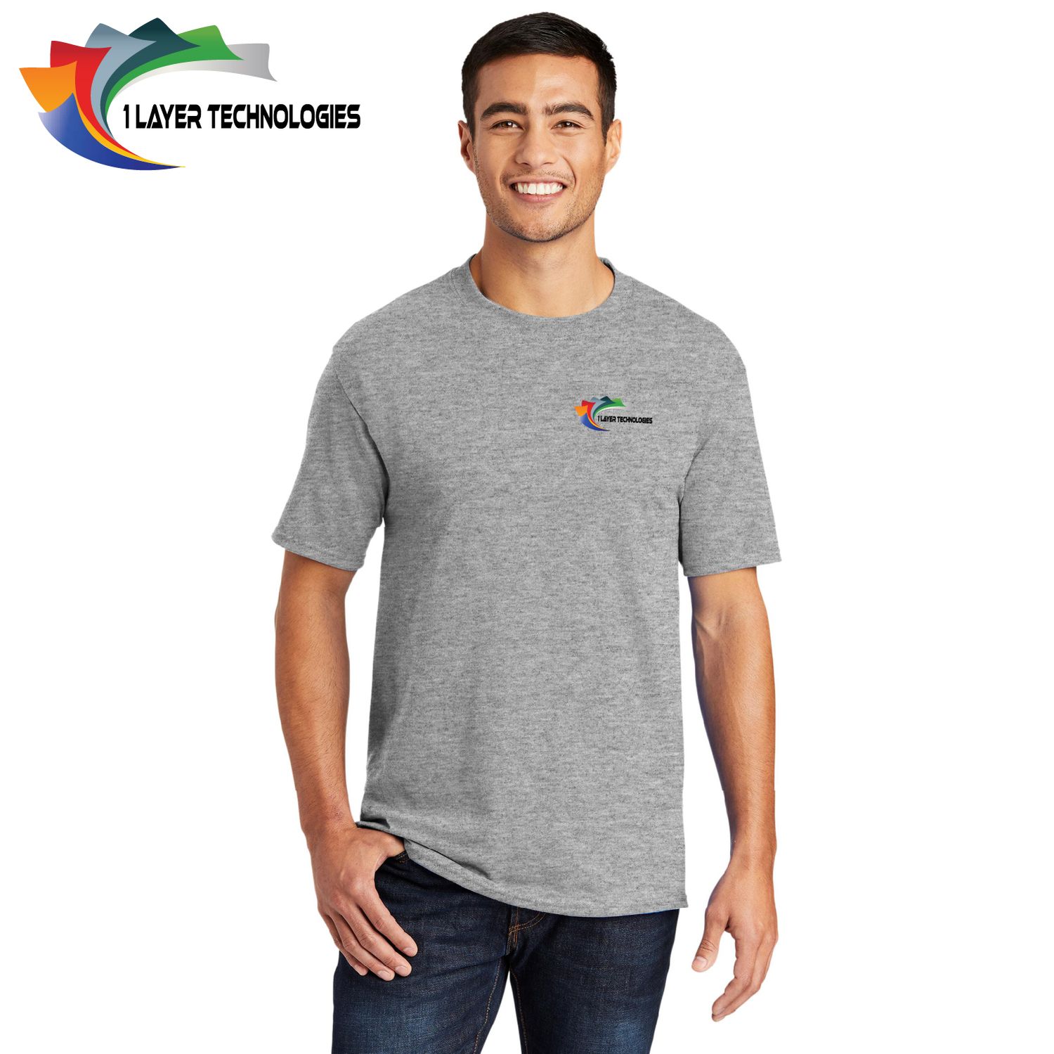 1 Layer Technologies Core Blend Tee - PC55 - Athletic Heather