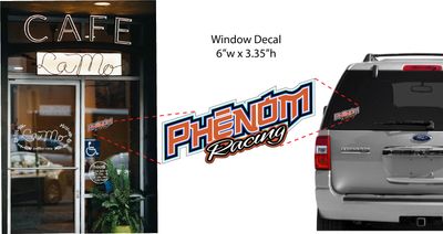 Phēnom Racing Window Sticker - 6" Phēnom Racing Window Sticker - 6"