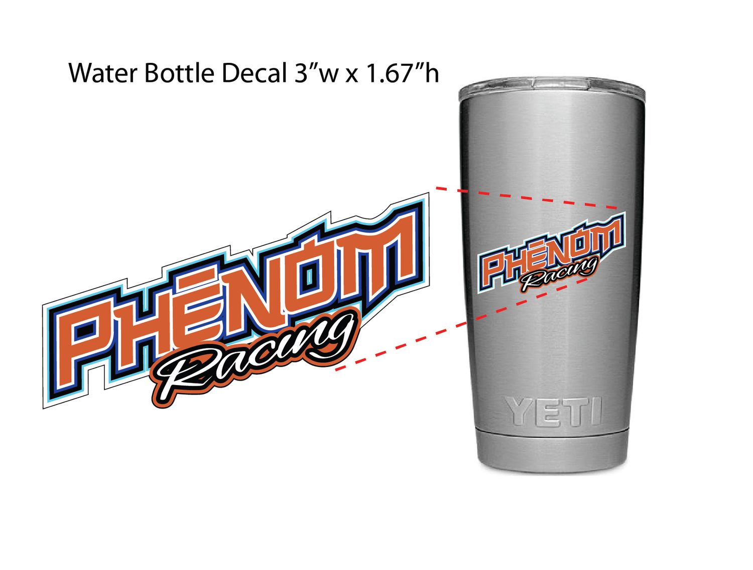 Phēnom Racing Water Bottle / Misc. Sticker - 3&quot;