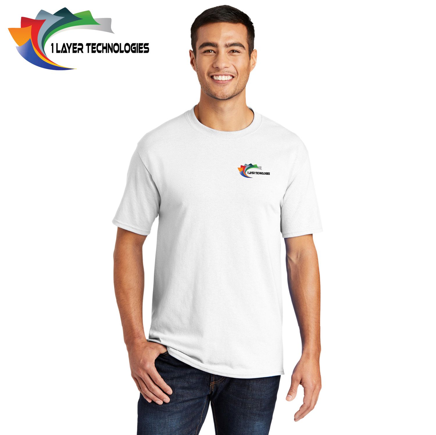 1 Layer Technologies Core Blend Tee - PC55 - White 1 Layer Technologies Core Blend Tee - PC55 - White