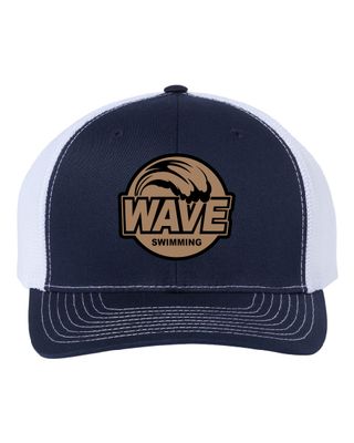 Wave Swimming Richardson 112+ R-Flex Trucker Cap - 112PL - Navy / White (Light Brown Patch)