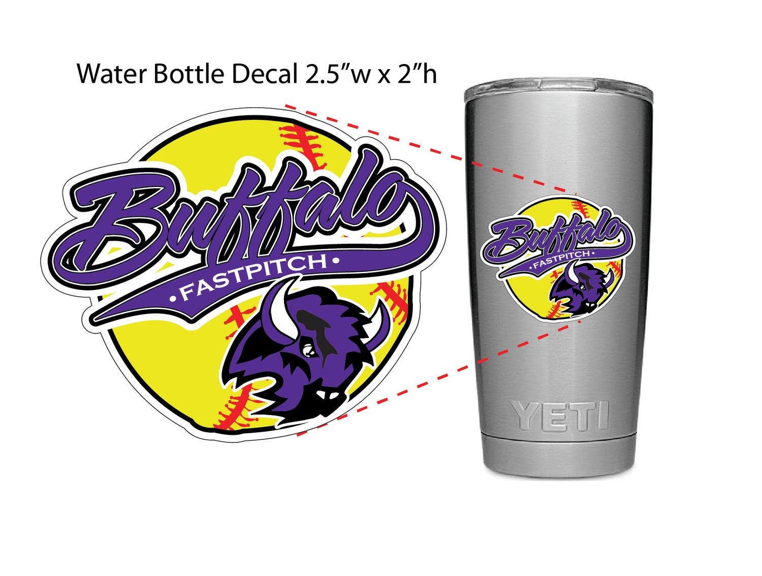 Buffalo Girls Fastpitch Water Bottle Sticker - 2.5" Buffalo Girls Fastpitch Water Bottle Sticker - 2.5"
