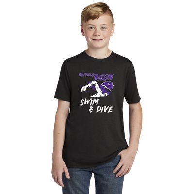 Buffalo Boys Swim &amp; Dive TEAM Tee District Youth Perfect Tri - DT130Y - Black