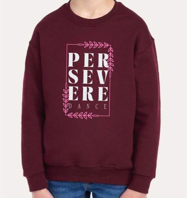 Persevere Dance Project Jerzees - Youth NuBlend Crewneck Sweatshirt - 562BR - Maroon