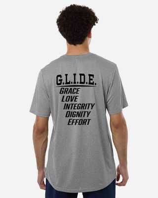 G.L.I.D.E. Buffalo Boys Tennis Adidas Men's Pregame T-Shirt - AT101 - Medium Grey Heather/Black