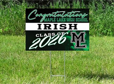 Maple Lake Irish Senior Class Of 2026 Yard Sign