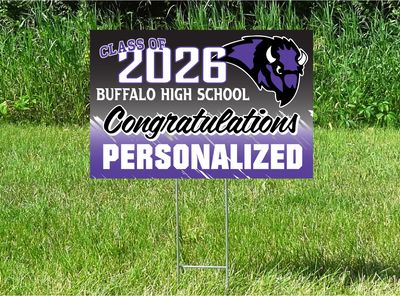 Buffalo Bison Senior Class Of 2026 Yard Sign - PERSONALIZED