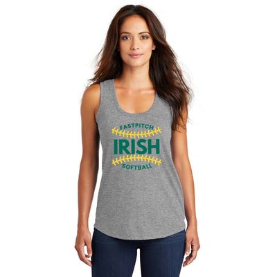 IRISH Fastpitch District Women’s Perfect Tri Racerback Tank - DM138L - Grey Frost