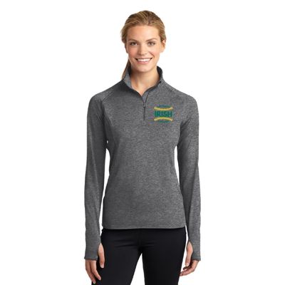 IRISH Fastpitch Sport-Tek Women's Sport-Wick Stretch 1/4-Zip Pullover - LST850 - Charcoal Grey Heather