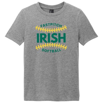 IRISH Fastpitch District Youth Perfect Blend CVC Tee - DT108Y - Grey Frost