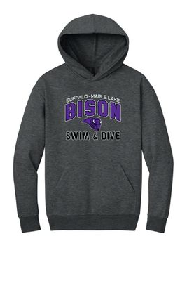 Buffalo-Maple Lake Girls Swim &amp; Dive District V.I.T. Heavyweight Fleece Hoodie - DT6150 - Heathered Charcoal