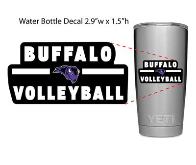 Buffalo Volleyball Water Bottle Sticker - 3"