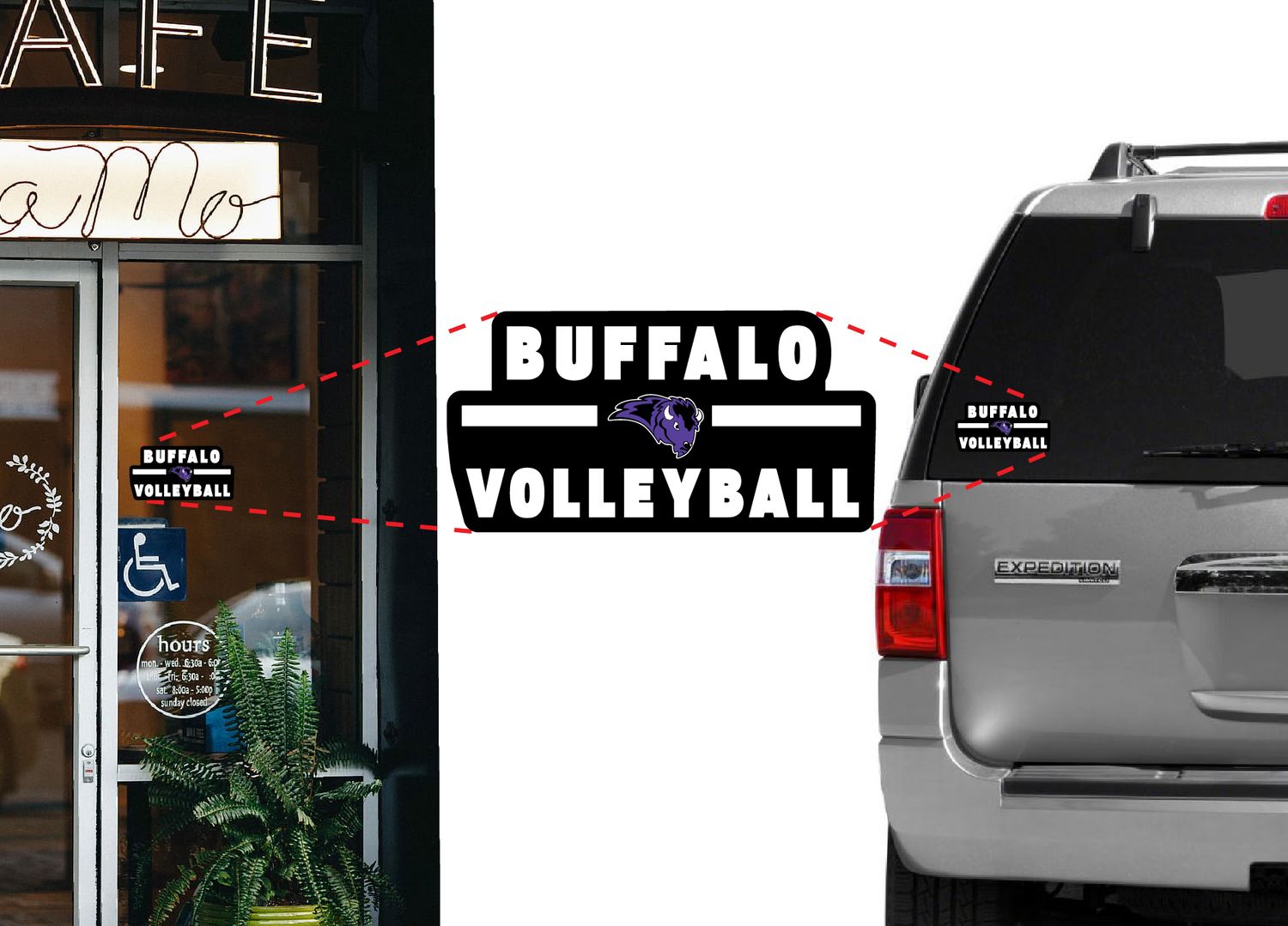 Buffalo Volleyball Window Sticker - 5"